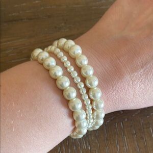 Elegant Pearl Bracelet Set